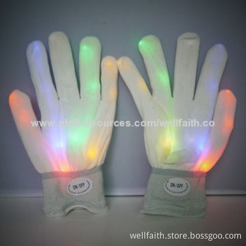 Hot-selling LED Flashing Gloves for Promotional Gifts, OEM Bulk Orders Welcomed